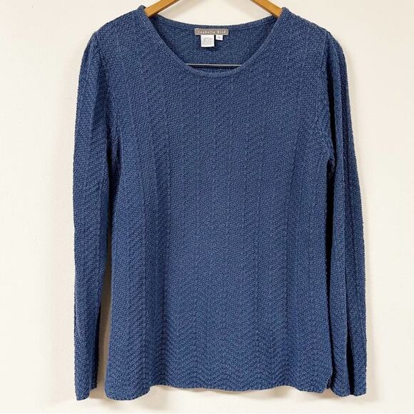 ISABELLA BIRD Sweater Womens Size Small Linen Silk Blend Blue - Picture 1 of 3